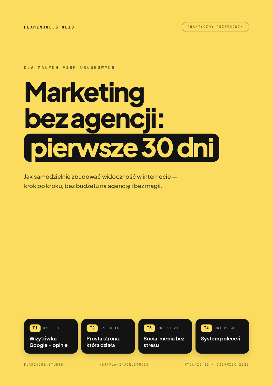 Okładka ebooka „Marketing bez agencji: pierwsze 30 dni”